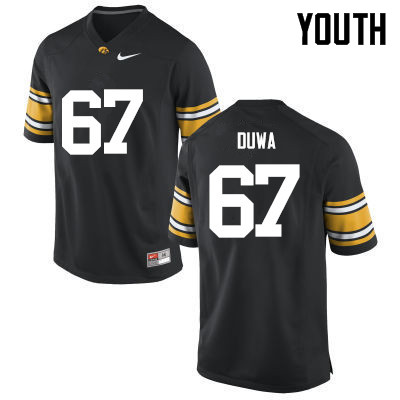 Youth Iowa Hawkeyes #67 Levi Duwa College Football Jerseys-Black